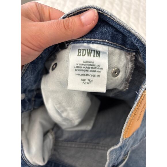 Edwin Tash Straight Jeans Sz 25 Relaxed Fit Organic Cotton Anthropologie Denim - Picture 6 of 11